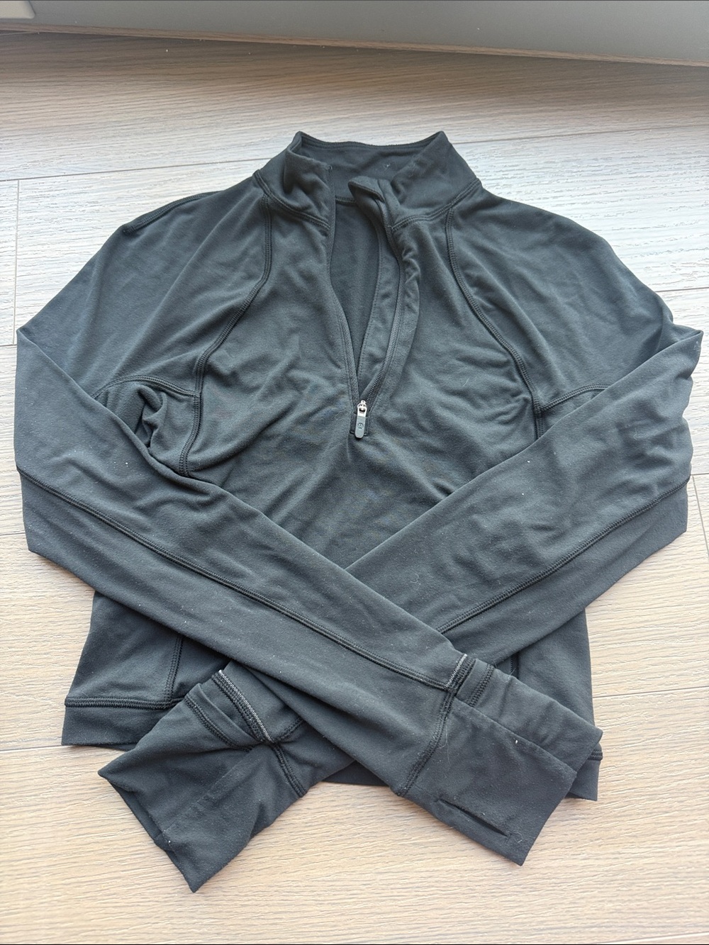 Black Quarter-Zip Athletic Pullover